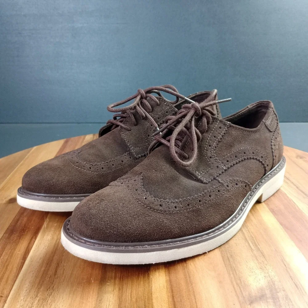 Levi's Suede Leather Wingtip Shoes Mens‎ Sz 10.5 Brown Dress Casual Oxfords